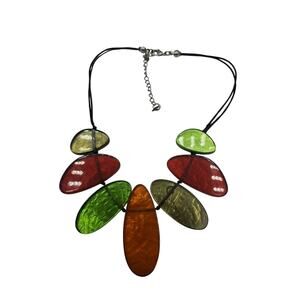 Culture Mix Resin Multi Color Necklace, Max Length 16"